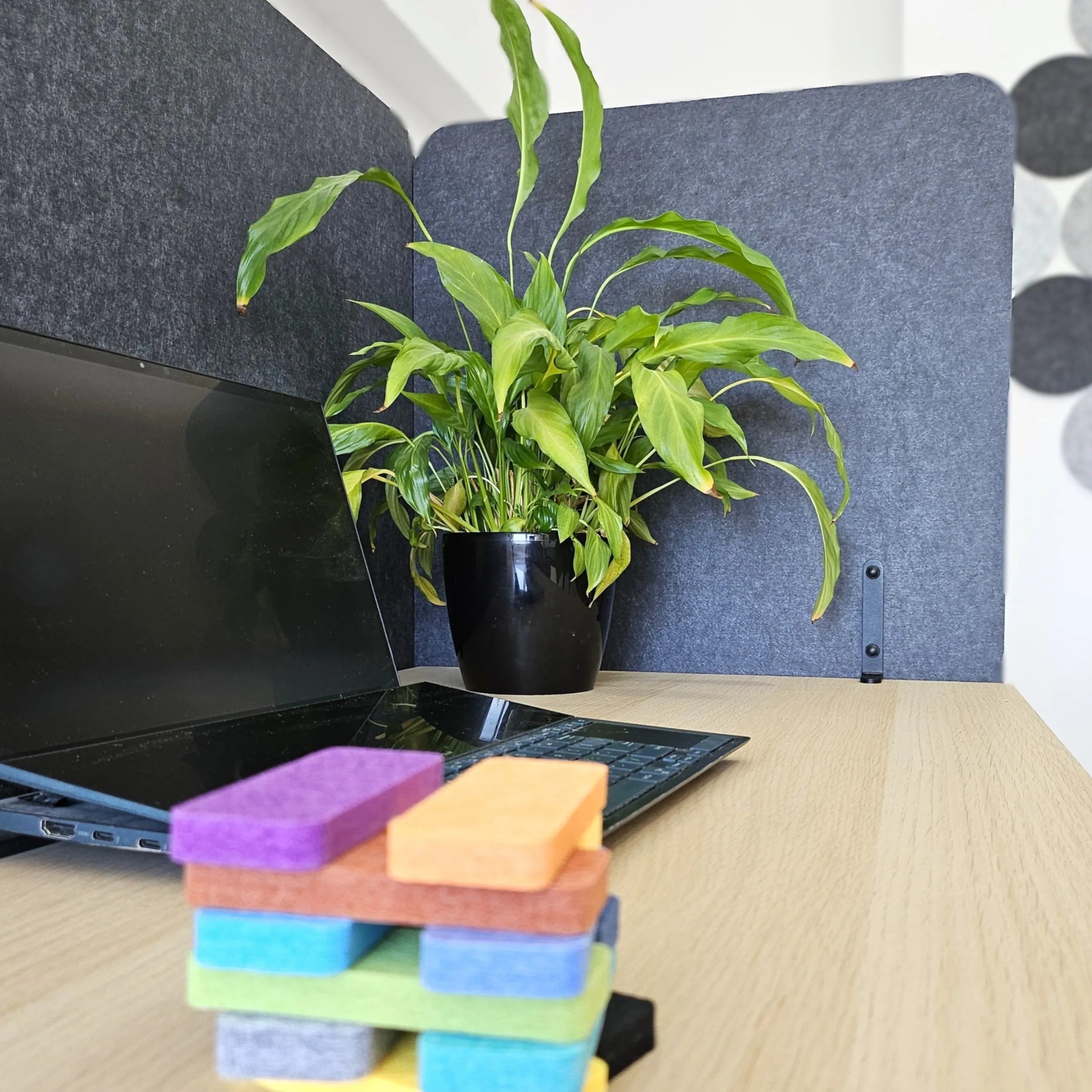 Felt Privacy Screen - Acoustic Office Partition 60x60 in office interior DecorMania UK